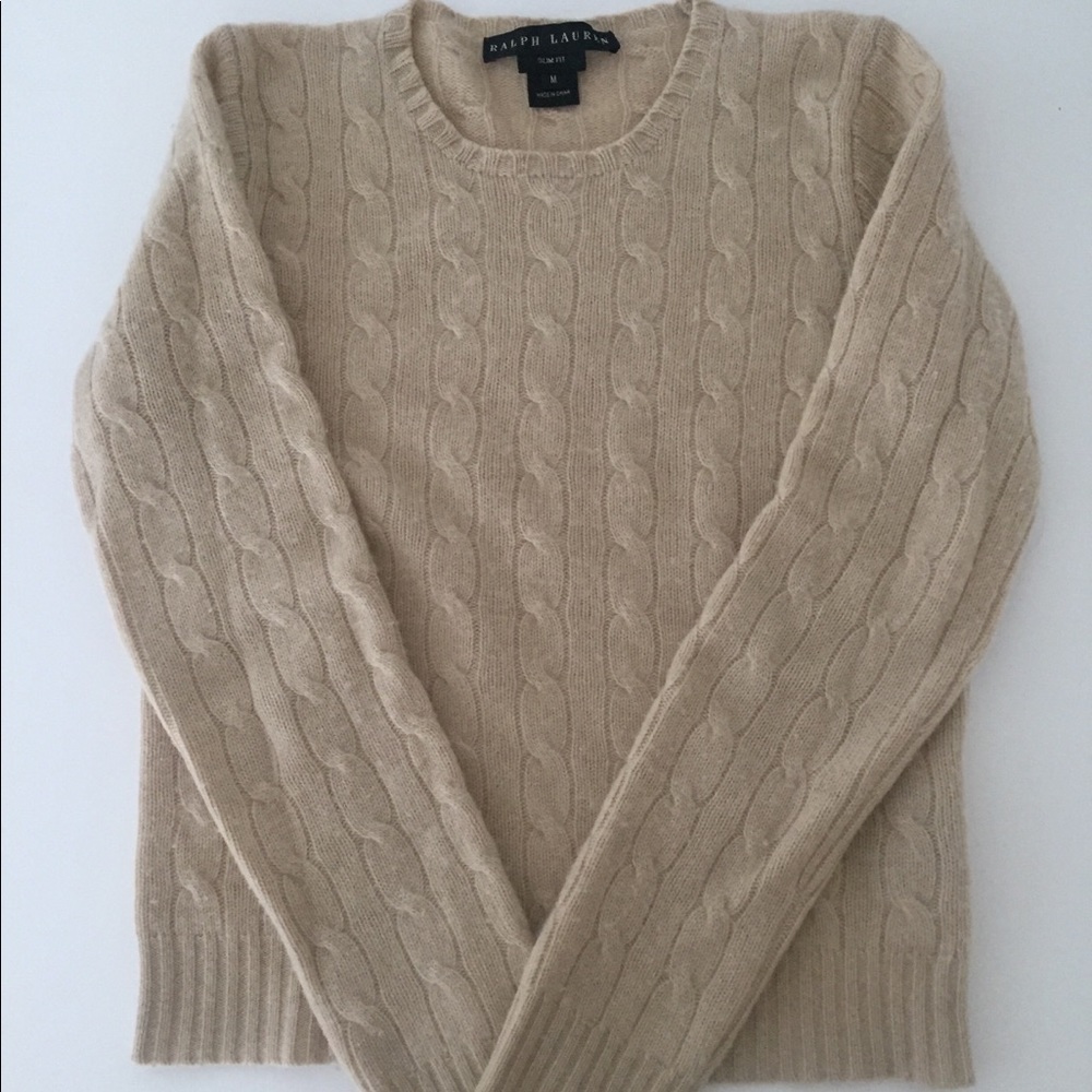 Ralph Lauren 100% Cashmere cable knit sweater